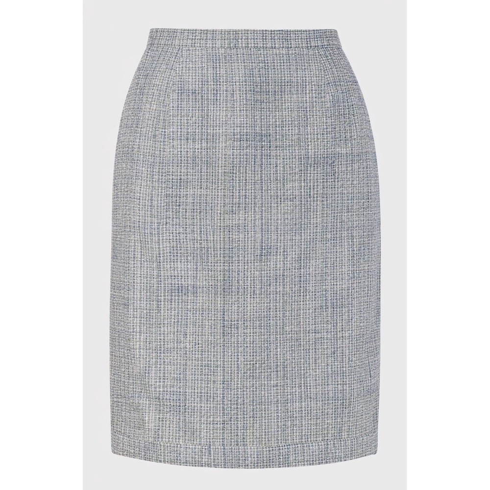 Academia Tweed Pencil Skirt Womens‎ Petite 10 Green Silk Blend Pendleton Classic